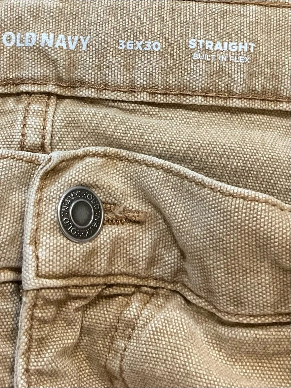 Old Navy Men’s 36x30 Straight Built-In Flex Carpenter Utility Pants Brown